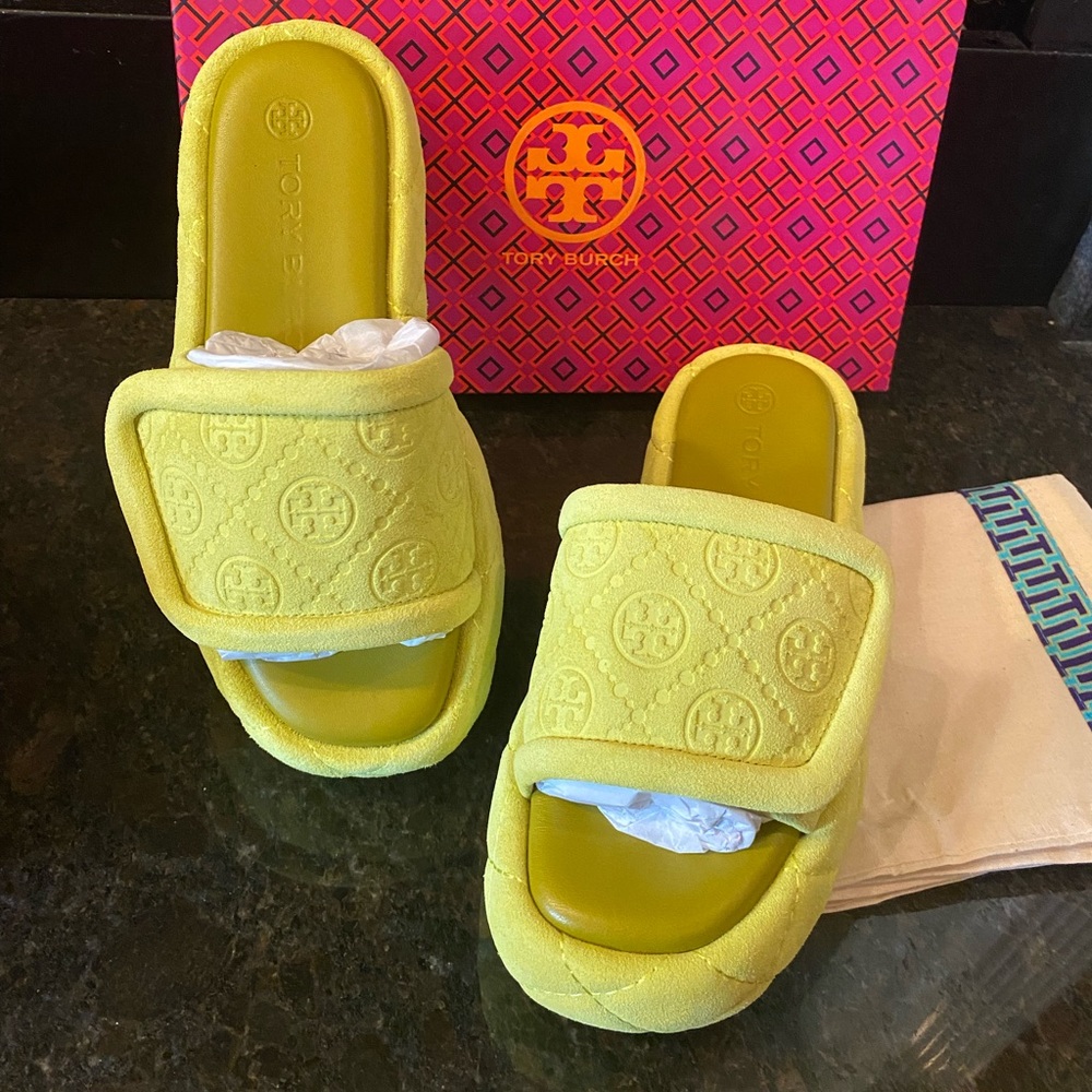 Tory Burch T monogram Bubble Slide Logo Sandals